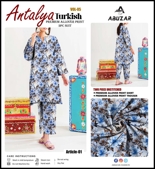 ANTALIYA TURKISH 2P BY ABUZAR - PRIMIUM ALLOVER PRINT [CONTACT: 03450620508]