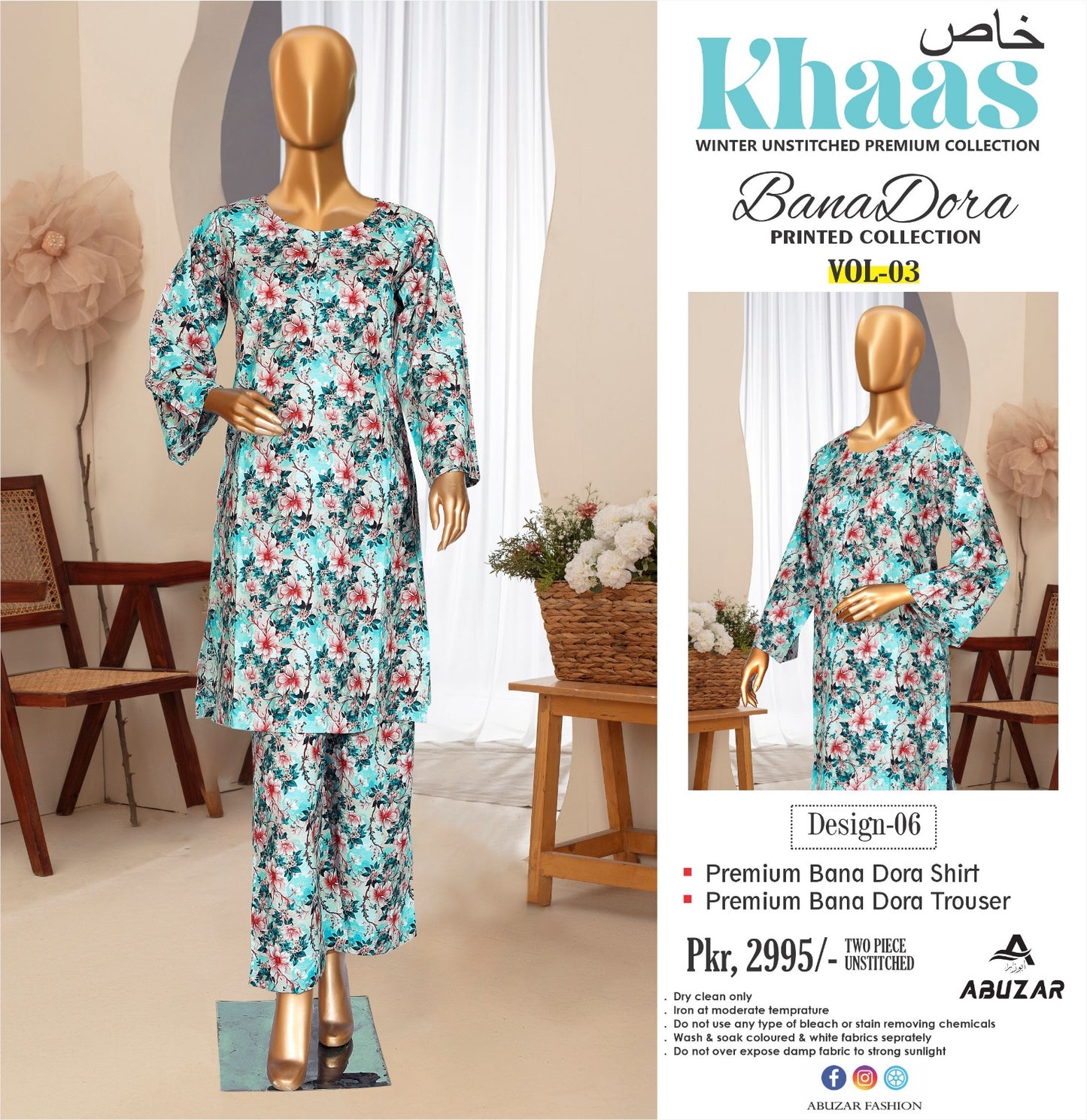 KHAAS By ABUZAR 2P - Winter Premium Collection Bana Dora [CONTACT: 03450620508]